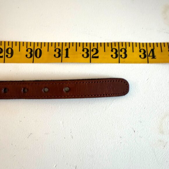 Vintage Dooney and Bourke Brown Leather & Suede Belt Brass Buckle 30 - Picture 2 of 6